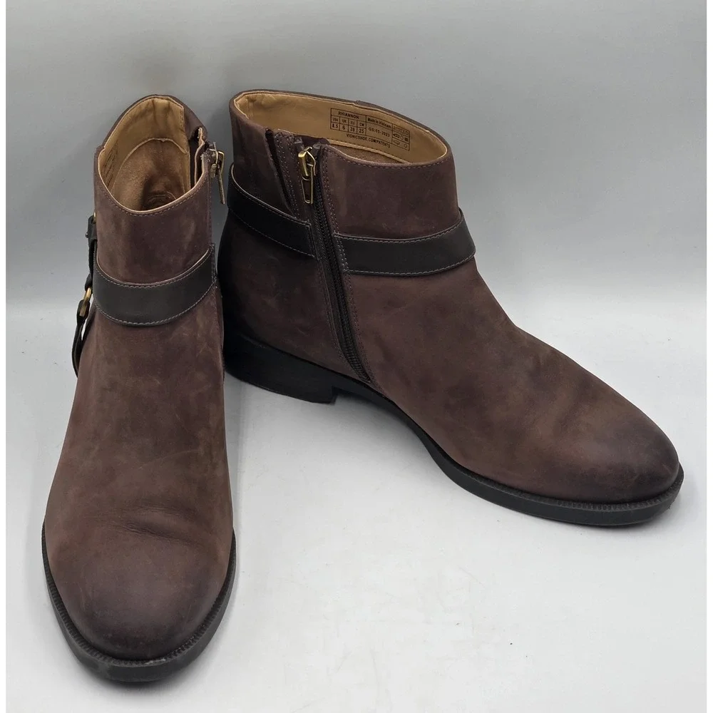 Vionic Rhiannon Women's Chocolate Oiled Nubuck Ankle Boots Size 8.5